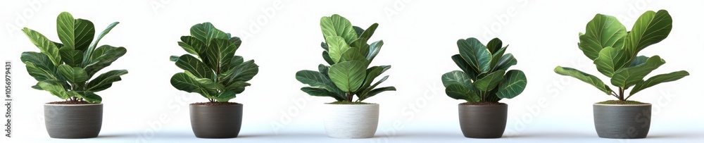 Obraz premium Elegant Ficus Plants in Stylish Pots