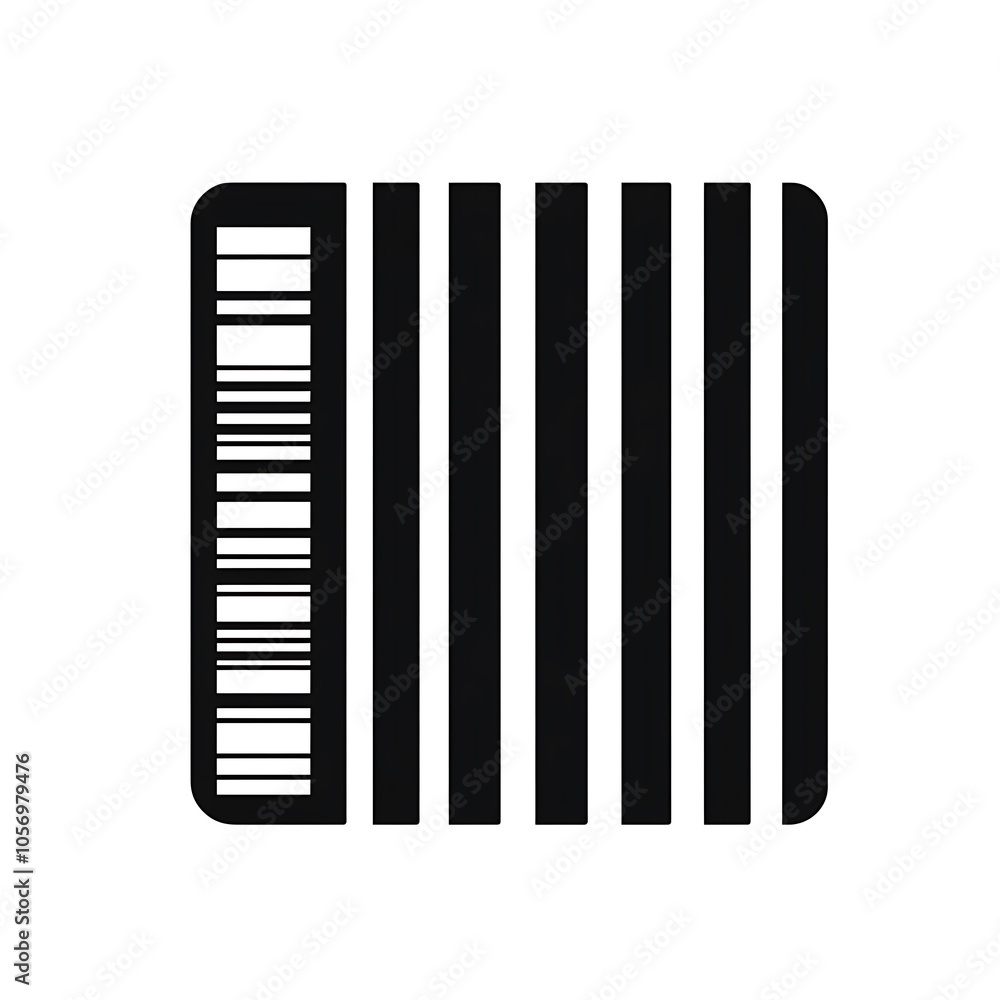 Cartoon barcode with clean lines on a white background. Cartoon barcode with clean lines on a white background.