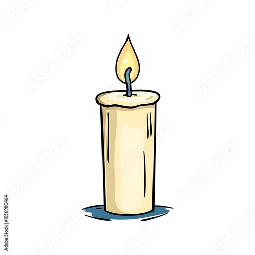 A cartoon candle representing relaxation or celebration on a white background.