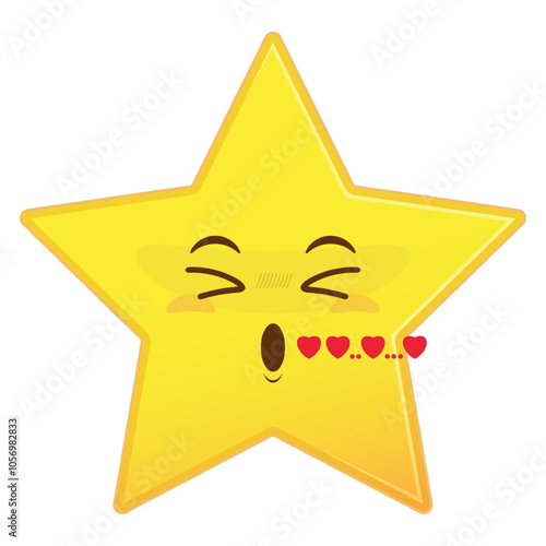 star whistling love face cartoon cute