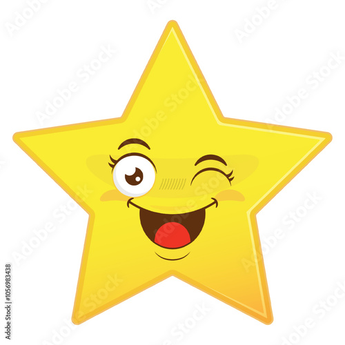 star playful face cartoon cute