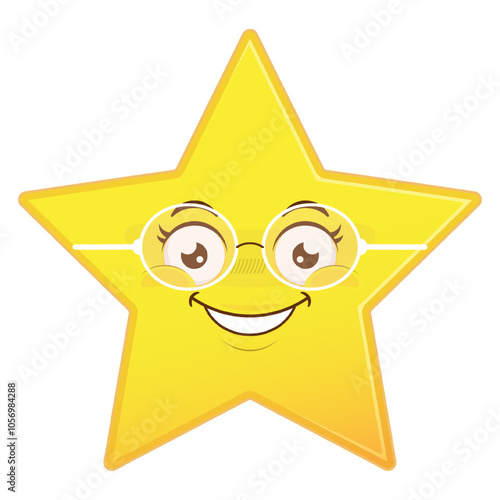 star smile face cartoon cute