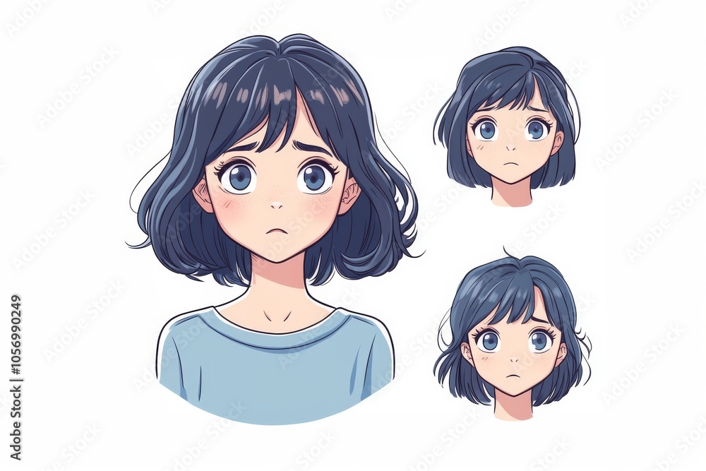 90s-style manga girl with bangs 90s-style manga girl with bangs