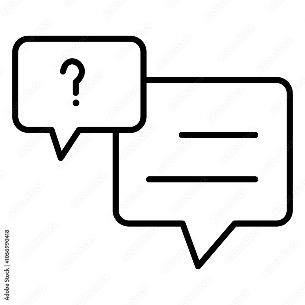 Minimalist FAQ icon featuring a question mark within a speech bubble, symbolizing help or information. Clean lines and bold design ideal for customer support or informational interfaces. Minimalist FAQ icon featuring a question mark within a speech bubble, symbolizing help or information. Clean lines and bold design ideal for customer support or informational interfaces.