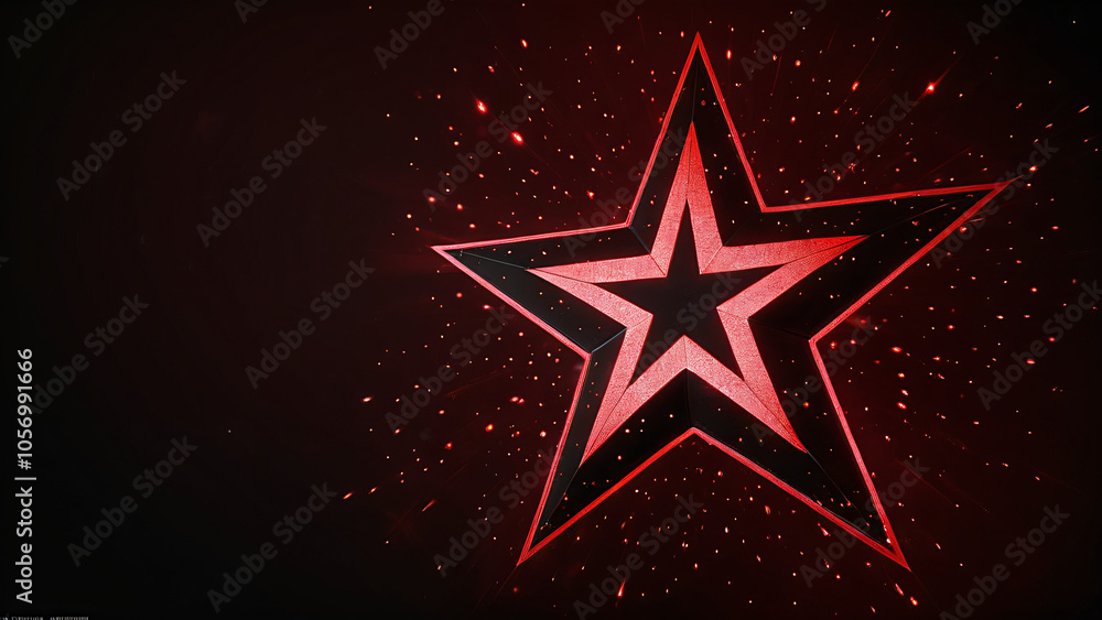 red star on a dark background red star on a dark background