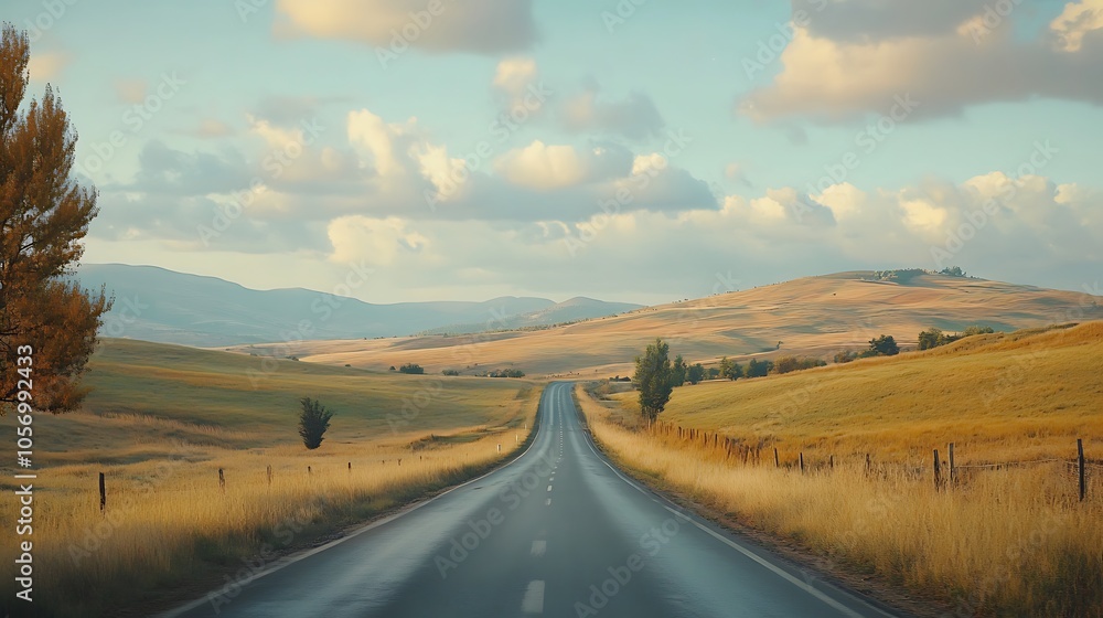 A road leading to a green field A road leading to a green field