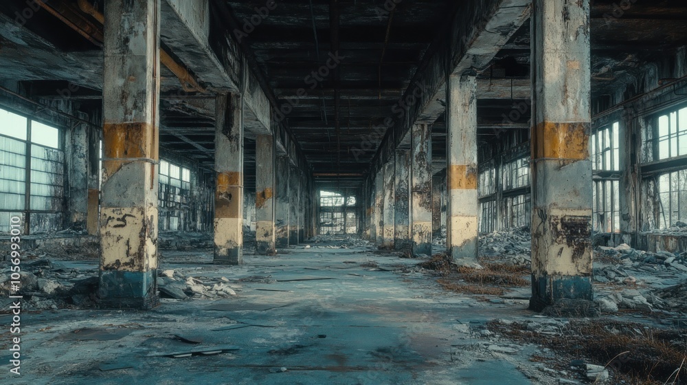 Eerie Abandoned Factory Ruins, A Glimpse into an Apocalyptic Future, Decaying Industrial Landscape, End-Time Structures, Post-Apocalyptic World, Abandoned Building, Urban Exploration, Decaying Eerie Abandoned Factory Ruins, A Glimpse into an Apocalyptic Future, Decaying Industrial Landscape, End-Time Structures, Post-Apocalyptic World, Abandoned Building, Urban Exploration, Decaying