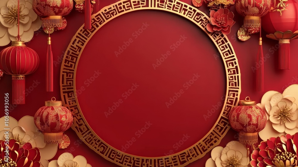 Chinese New Year background with a red and gold color scheme Chinese New Year background with a red and gold color scheme