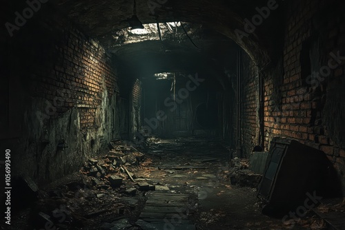 Eerie Nighttime Exploration of Abandoned Industrial Ruins Dark Desolation and Forgotten Structures, Captured in a Haunting Atmosphere of Decay and Neglect