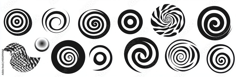 Black and White Spiral Patterns Black and White Spiral Patterns