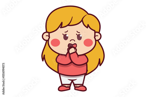 Cute Girl Scared Illustration