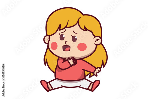 Cute Girl Surprised Illustration