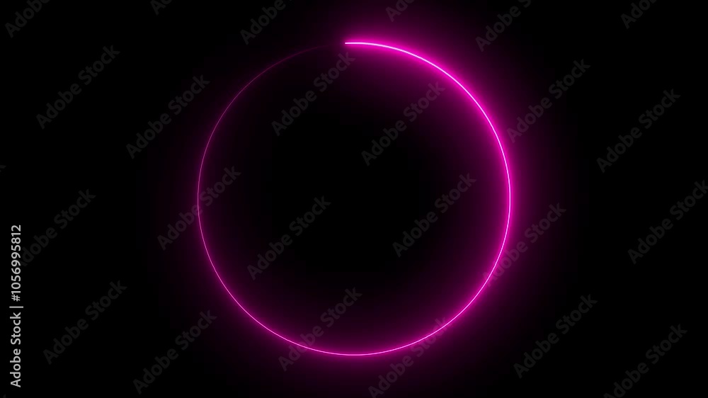 circle neon looping on an animation on black background. and 4 k animation.. circle neon looping on an animation on black background. and 4 k animation..