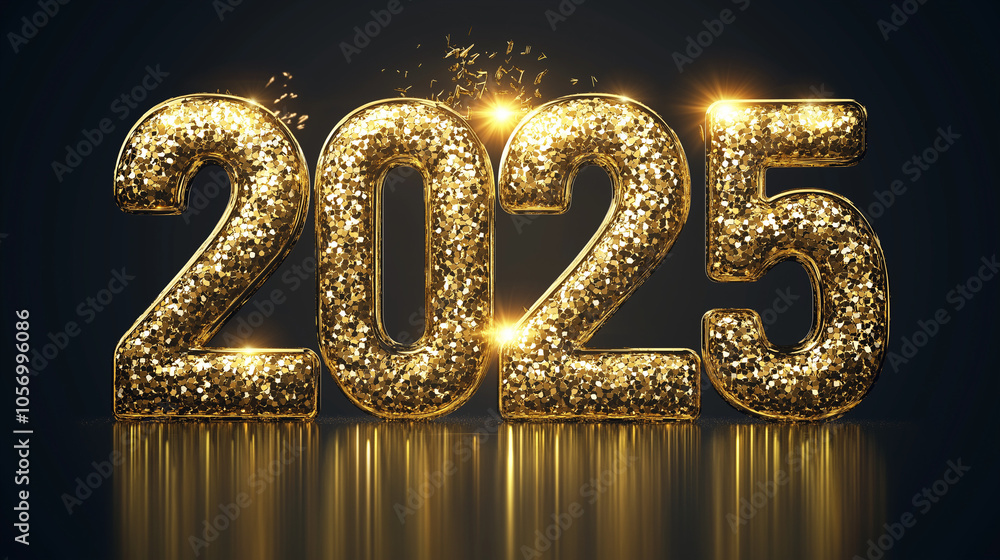 new year 2025, gold line typography of new year 2025, gold line typography of