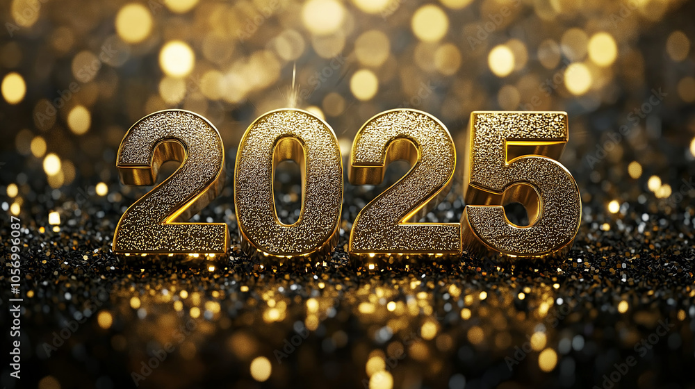 new year 2025, gold line typography of new year 2025, gold line typography of