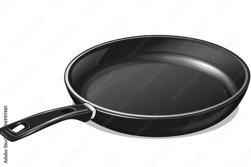 Fry Pan. Non-Stick Coating Metal Pan Isolated on White Background Fry Pan. Non-Stick Coating Metal Pan Isolated on White Background