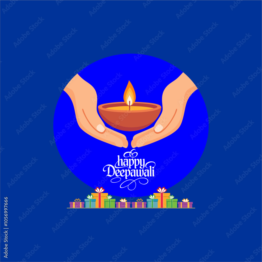 Happy Diwali Celebration Background. Diwali Festival Of Lights Banner with Diya Vector Illustration. Happy Diwali Social Media Post Template Happy Diwali Celebration Background. Diwali Festival Of Lights Banner with Diya Vector Illustration. Happy Diwali Social Media Post Template