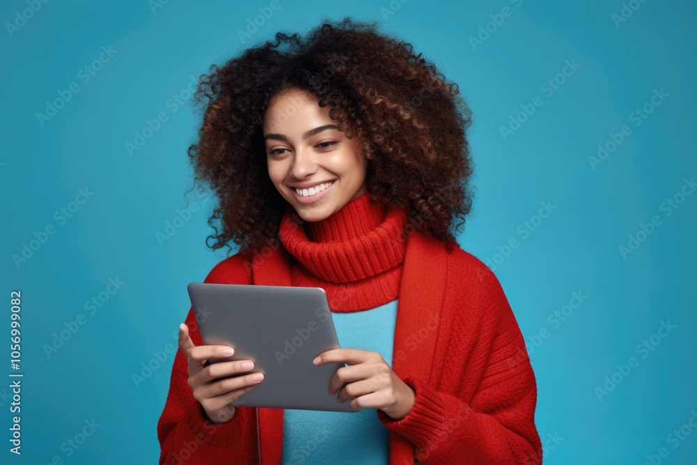 Smiling woman with tablet Smiling woman with tablet
