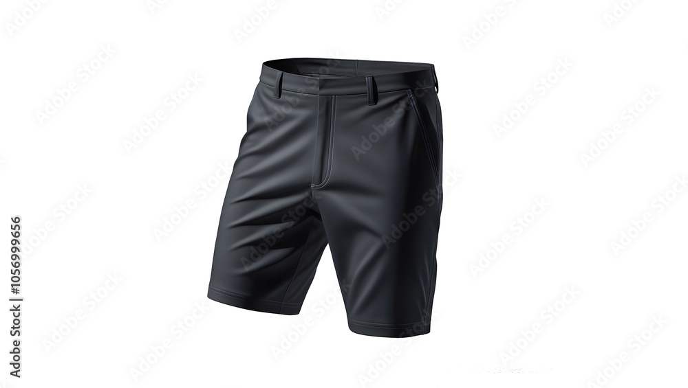 Mockup of dark shorts, isolated on white background. Mockup of dark shorts, isolated on white background.