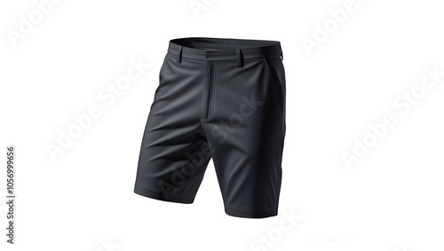 Mockup of dark shorts, isolated on white background.