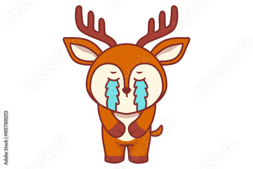 Cute Deer Crying Illustration