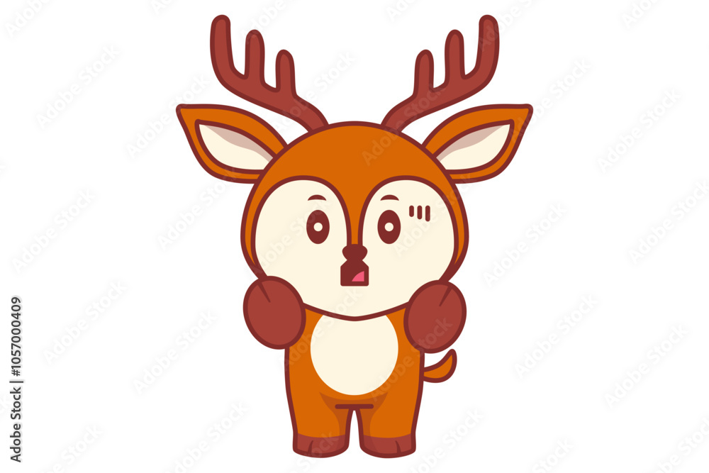Cute Deer Panic Illustration Cute Deer Panic Illustration