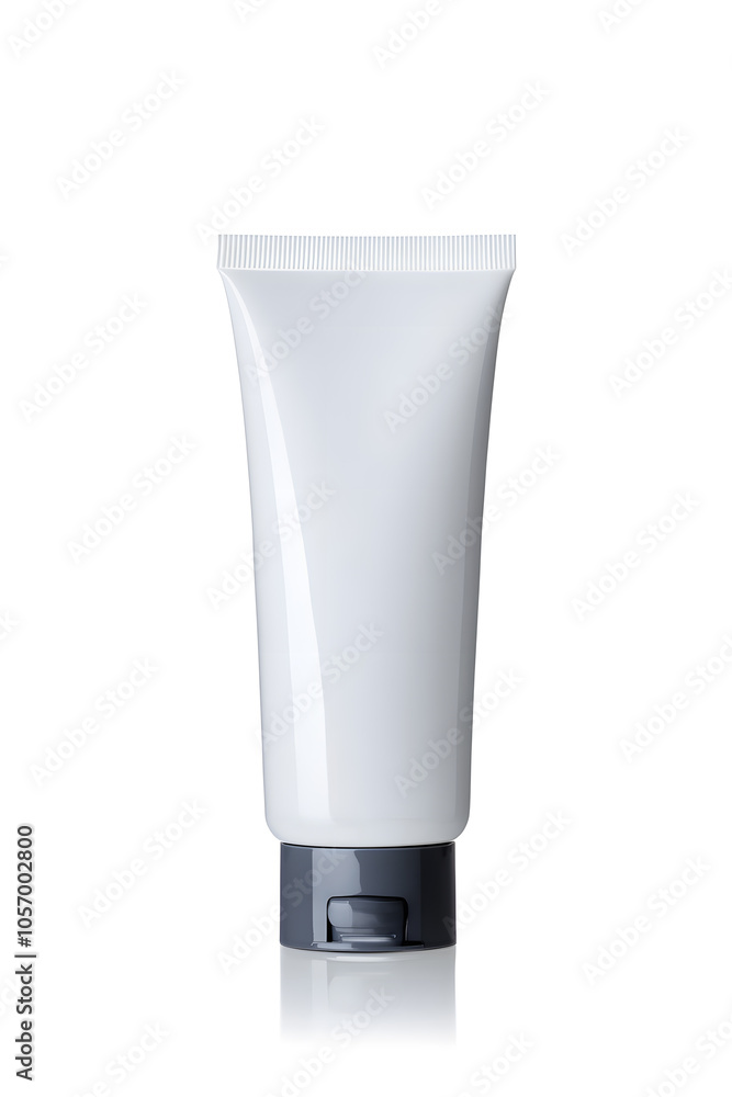 Realistic 3d blank cosmetics cream tube mockup template isolated on white background Realistic 3d blank cosmetics cream tube mockup template isolated on white background