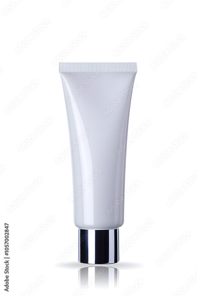 Realistic 3d blank cosmetics cream tube mockup template isolated on white background Realistic 3d blank cosmetics cream tube mockup template isolated on white background