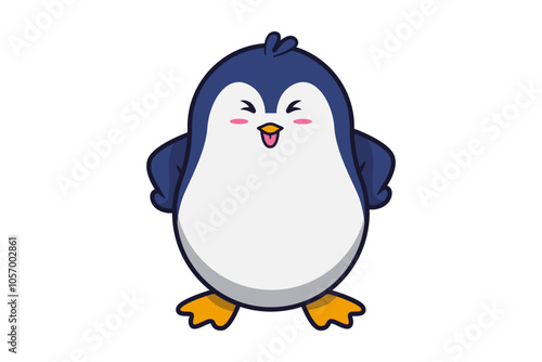 Cute Penguin Is Sticking Out its Tongue Illustration