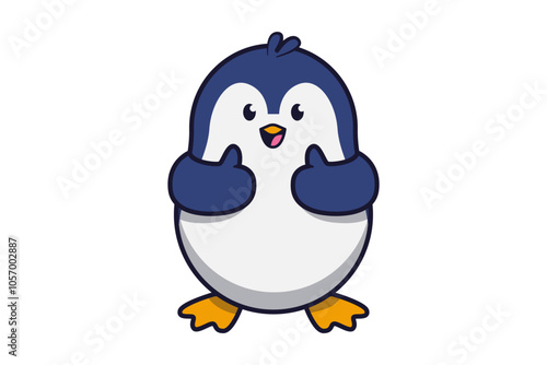 Cute Penguin Giving Thumbs Up Illustration