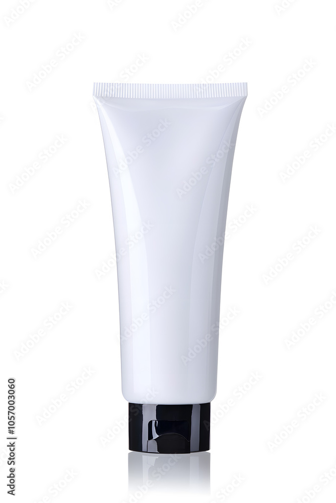 Realistic 3d blank cosmetics cream tube mockup template isolated on white background Realistic 3d blank cosmetics cream tube mockup template isolated on white background