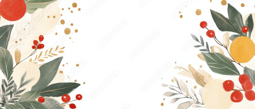 Festive Holiday Botanicals with Berries and Fruit Festive Holiday Botanicals with Berries and Fruit