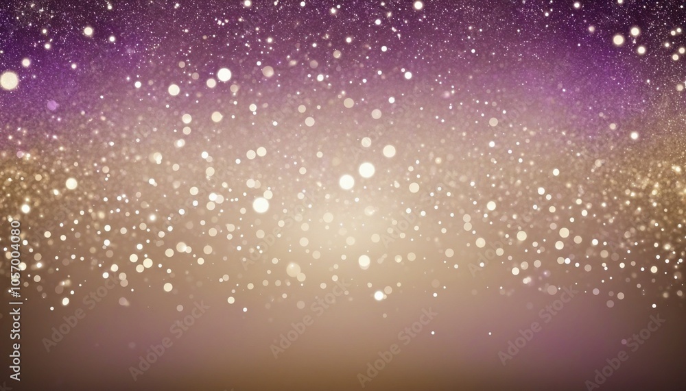 Elegant Bokeh Lights with Glittering Stars on a Brown and Purple Gradient Background for Festive Celebrations
