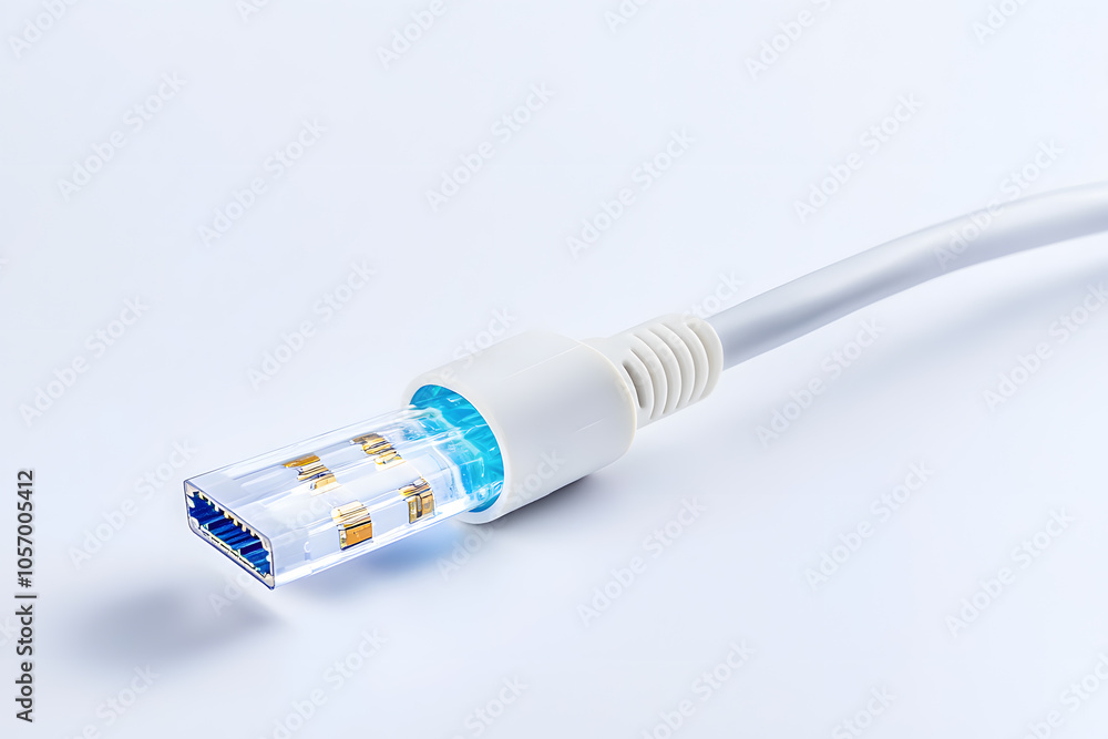 Fiber optic cables isolated on white background Fiber optic cables isolated on white background