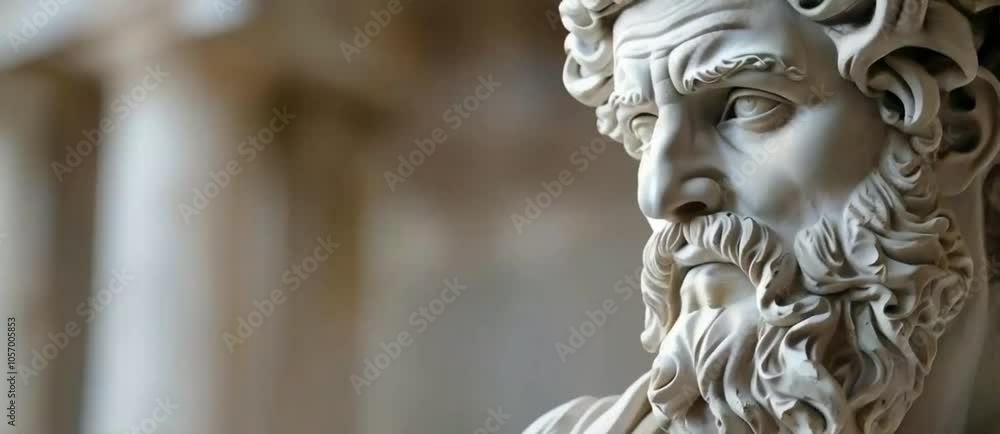 Stoicism concept, sculpture of a stoic, representing philosophy, ancient greek god statue