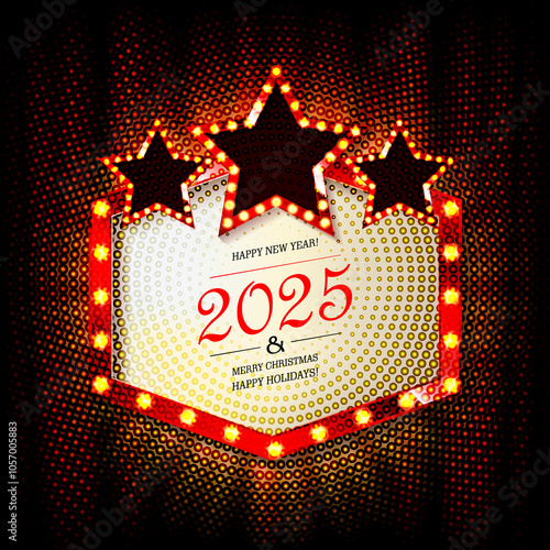 Simple Happy New Year 2025 poster design