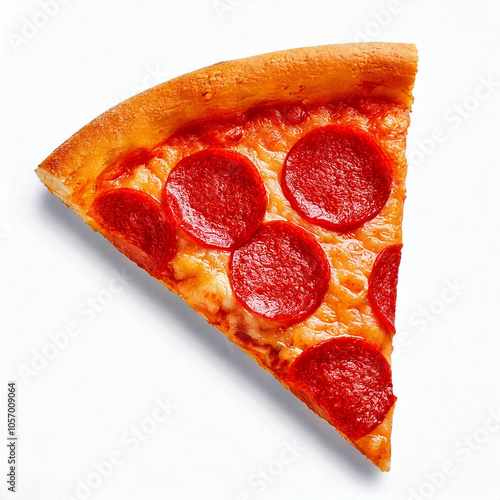 Slice of fresh italian classic original Pepperoni Pizza isolated