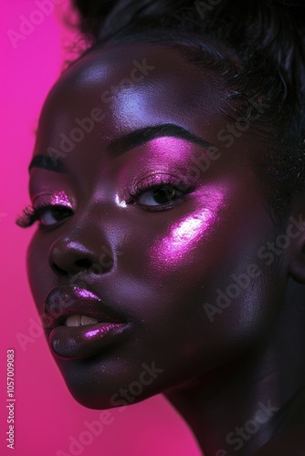 Pink Glitter Effect Makeup