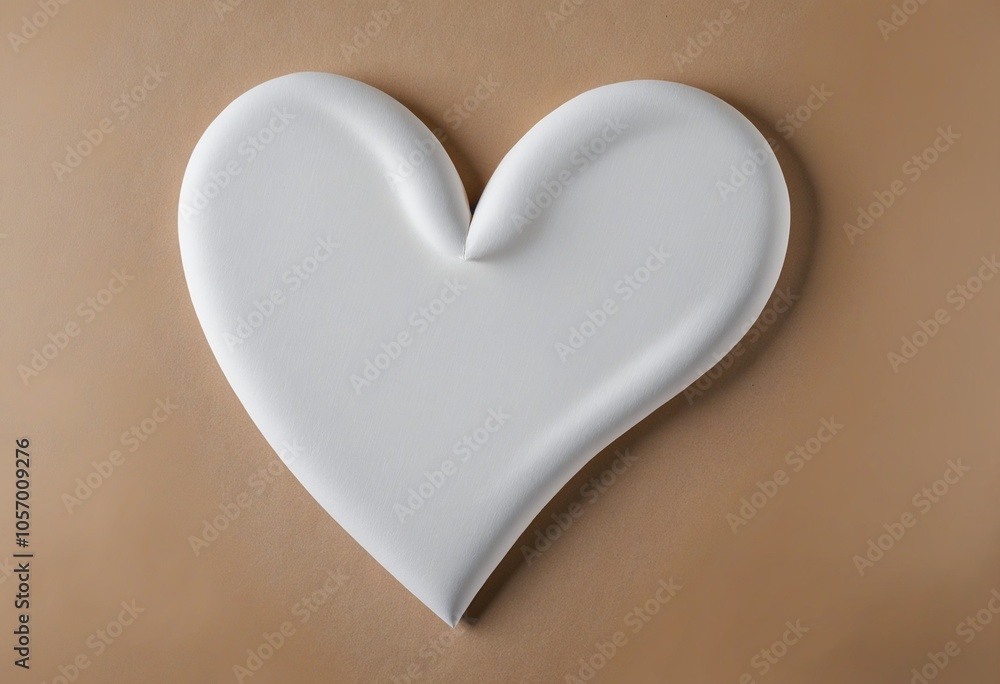 A Minimalist Wooden Heart on a Soft Paper Background for Valentine's Day A Minimalist Wooden Heart on a Soft Paper Background for Valentine's Day