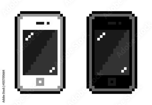 スマートフォン ドット絵 iPhone風 8bit (.PNG)