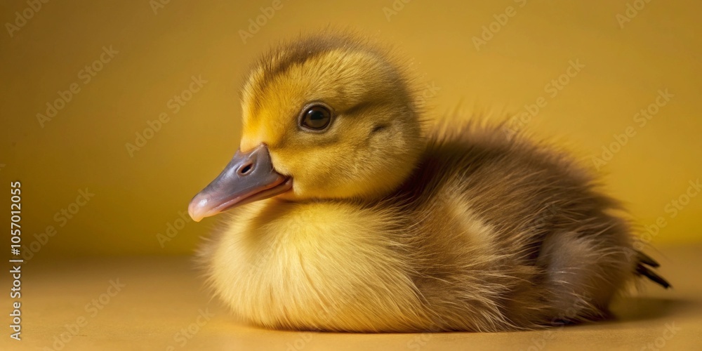 A yellow little duckling on an empty background. A yellow little duckling on an empty background.
