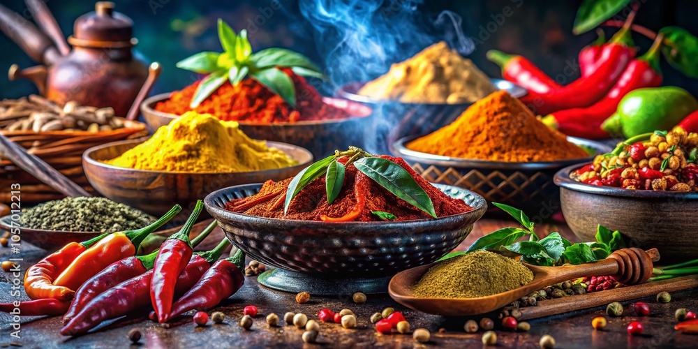 Fototapeta premium Bold Flavors: Embracing Courage in Culinary Adventures for Fearless Food Lovers