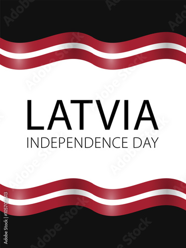 Latvia Independence Day, vector design for card, poster or banner. Latvian flags as frame and text Latvia Independence Day in the middle on white background.