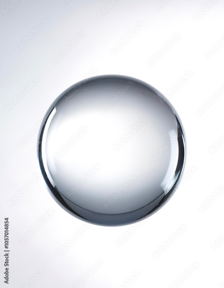Glass crystal ball floating or flying isolated white background Glass crystal ball floating or flying isolated white background