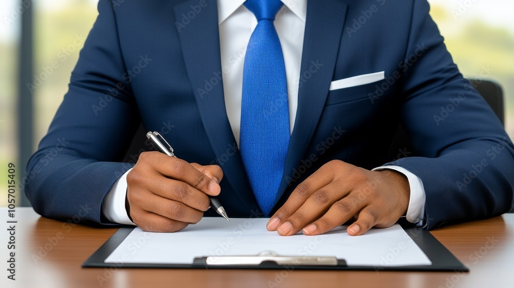 Businessman Signing Document Contract Agreement Hand Pen Desk Closeup Businessman Signing Document Contract Agreement Hand Pen Desk Closeup