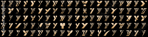 Mega logo collection, Abstract letter Y logo design. icons for business of luxury, elegant, simple.