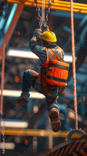 Illustrate the consequences of safety negligence with realistic 3D renders of workplace accidents and injuries