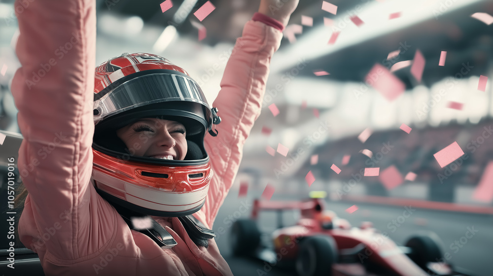 Exhilarating Race Car Driver Wearing Helmet on Racetrack Capturing Intense Moment of Motorsport Competition Exhilarating Race Car Driver Wearing Helmet on Racetrack Capturing Intense Moment of Motorsport Competition