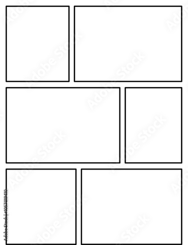 Layout comic or manga background  pop art backdrops in frames and panel for mangaka or comic artist. copysace text and sketch

 photo