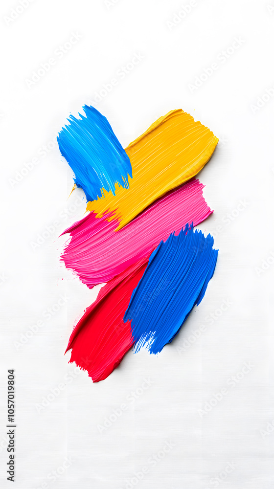 Contemporary artwork Modern art created with paint smears and bold brush strokes isolated on white canvas Contemporary artwork Modern art created with paint smears and bold brush strokes isolated on white canvas